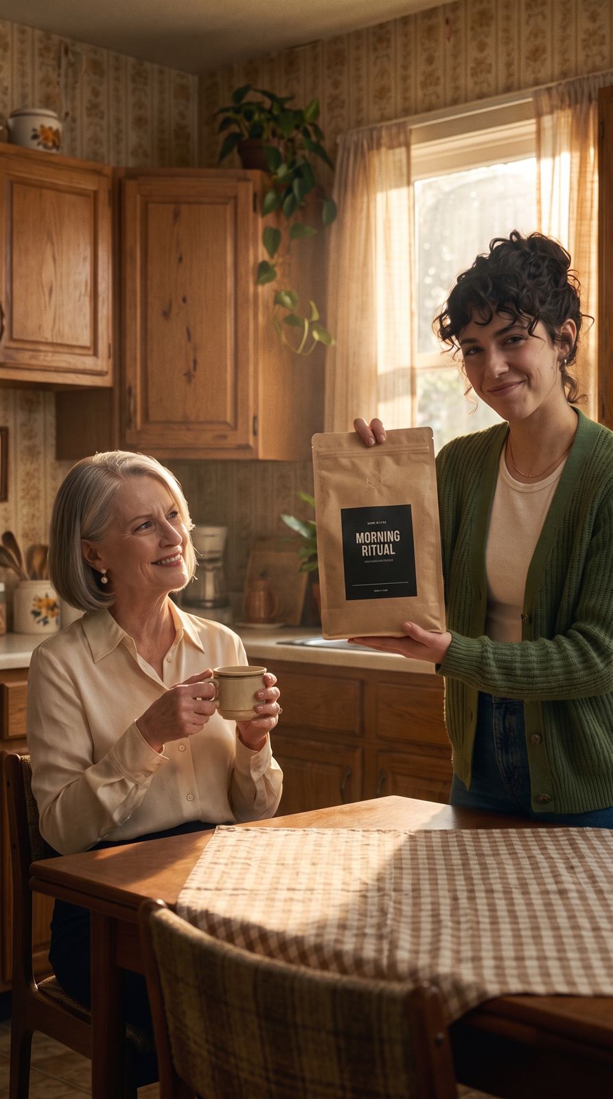 AI drama ad product reveal with the coffee bag