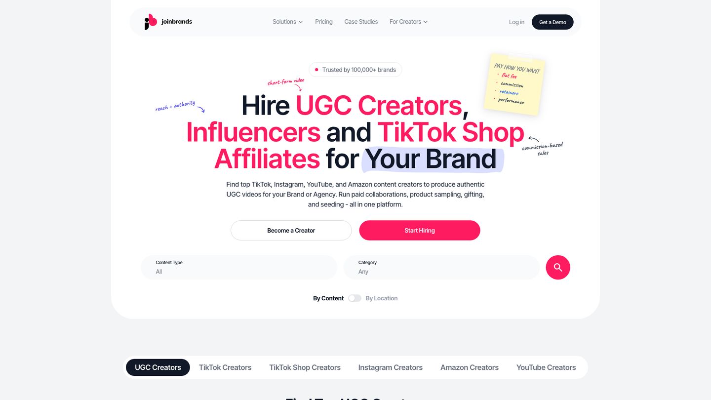 JoinBrands UGC creator marketplace