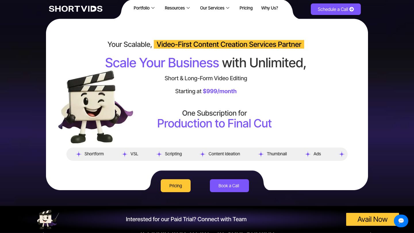 ShortVids unlimited video editing agency